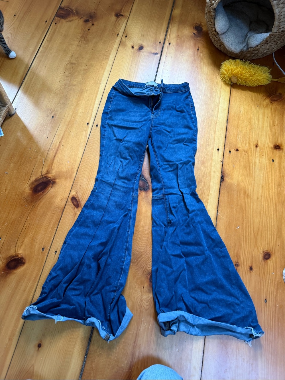 Free People Indigo Flare Wide-Leg Jeans
